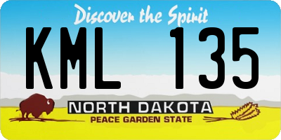 ND license plate KML135