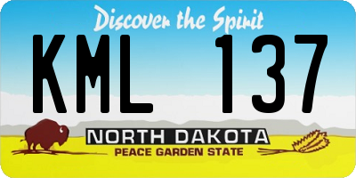 ND license plate KML137