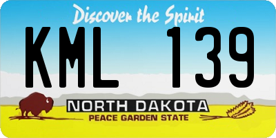 ND license plate KML139