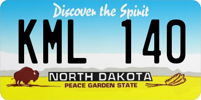 ND license plate KML140