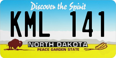 ND license plate KML141