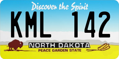 ND license plate KML142