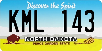 ND license plate KML143