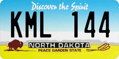 ND license plate KML144