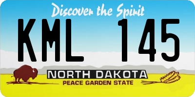 ND license plate KML145