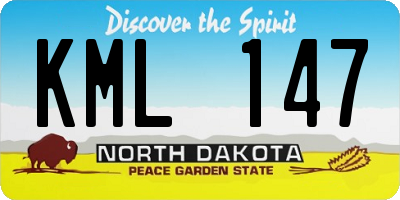 ND license plate KML147
