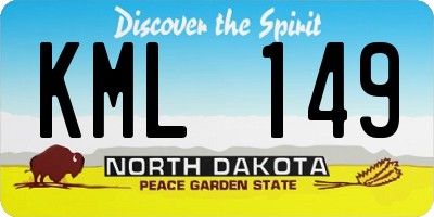 ND license plate KML149