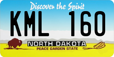 ND license plate KML160