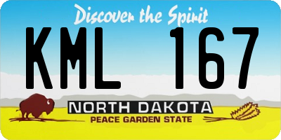 ND license plate KML167