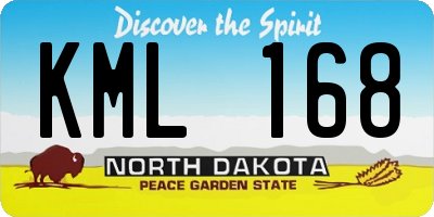 ND license plate KML168