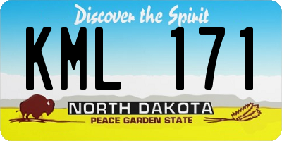 ND license plate KML171