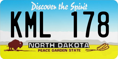 ND license plate KML178