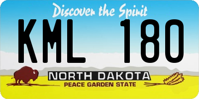 ND license plate KML180
