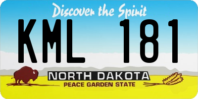 ND license plate KML181