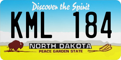 ND license plate KML184