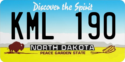 ND license plate KML190