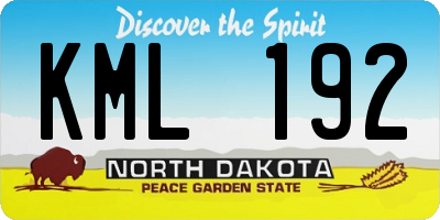 ND license plate KML192