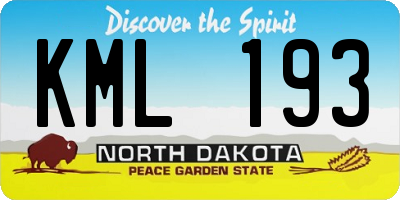 ND license plate KML193