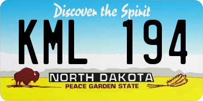 ND license plate KML194