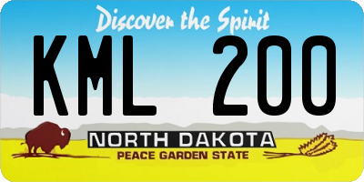 ND license plate KML200