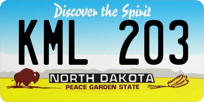 ND license plate KML203