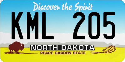 ND license plate KML205