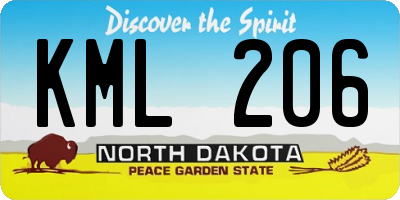 ND license plate KML206