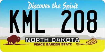 ND license plate KML208