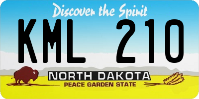 ND license plate KML210