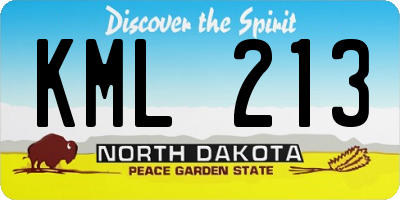 ND license plate KML213