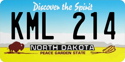 ND license plate KML214