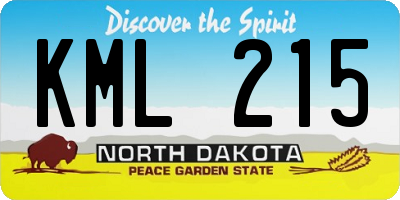 ND license plate KML215