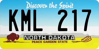 ND license plate KML217