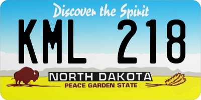 ND license plate KML218