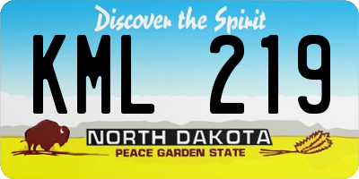 ND license plate KML219