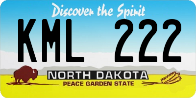 ND license plate KML222