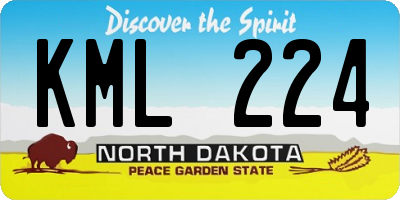 ND license plate KML224
