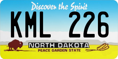 ND license plate KML226