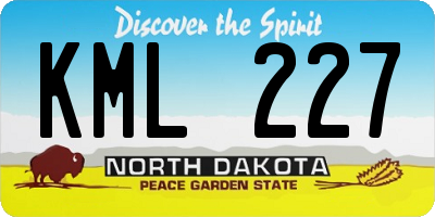 ND license plate KML227