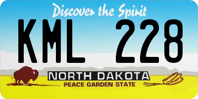ND license plate KML228