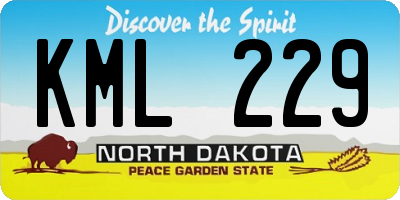 ND license plate KML229