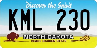 ND license plate KML230