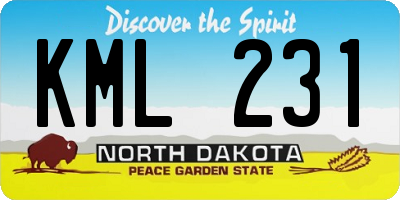 ND license plate KML231