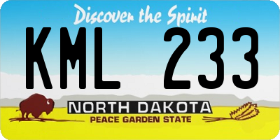 ND license plate KML233