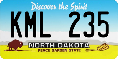ND license plate KML235