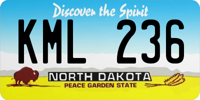 ND license plate KML236