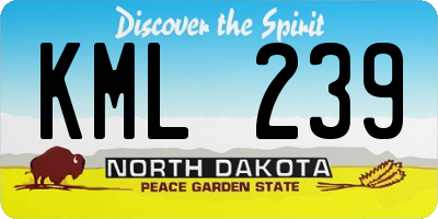 ND license plate KML239