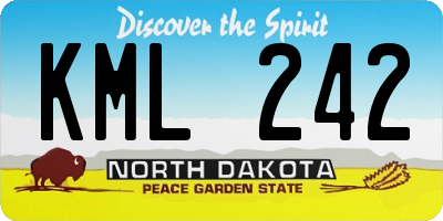 ND license plate KML242