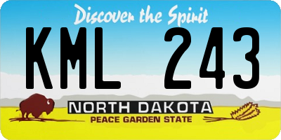 ND license plate KML243