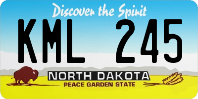 ND license plate KML245